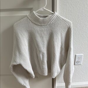 Hollister White Cowl Neck Sweater Ribbed Knit